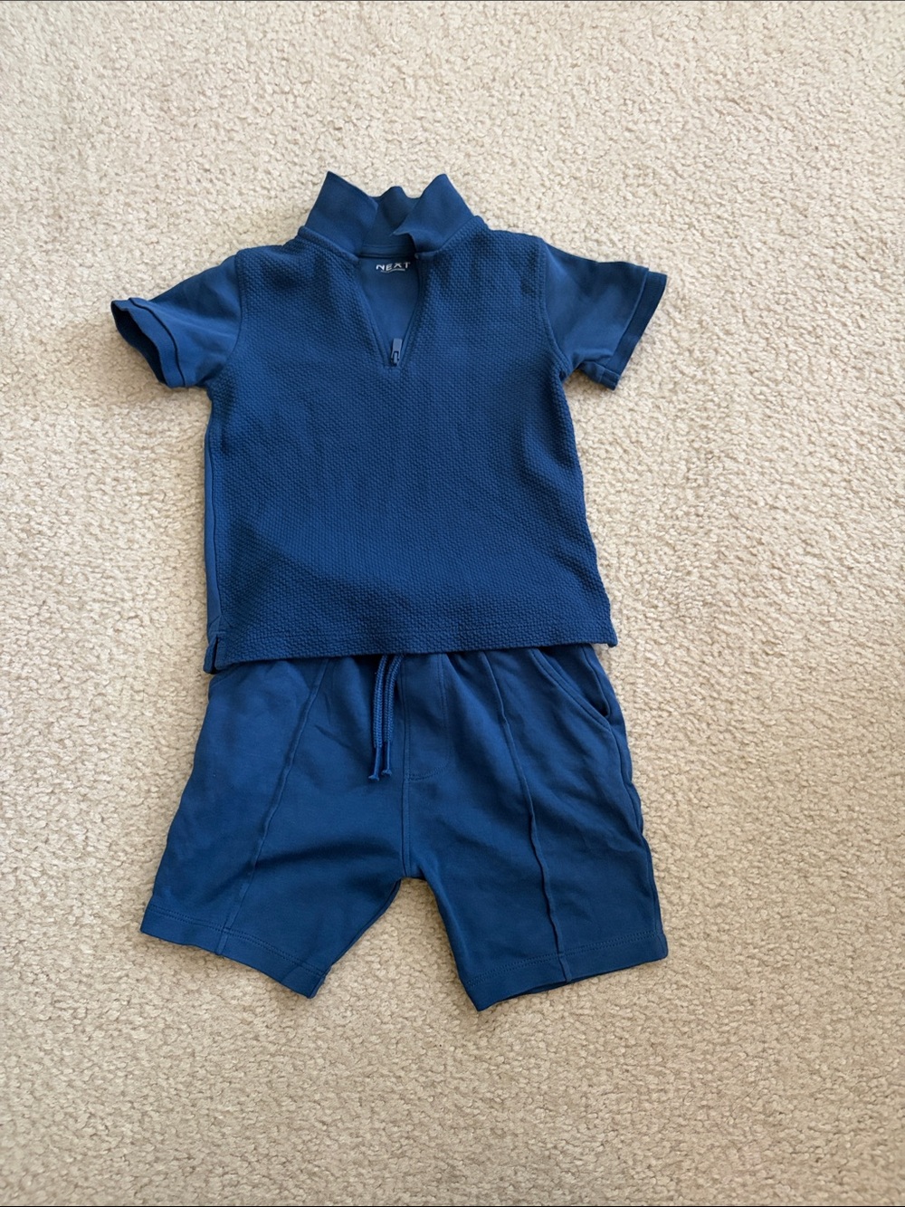 next Navy Blue Kids Matching Short Set